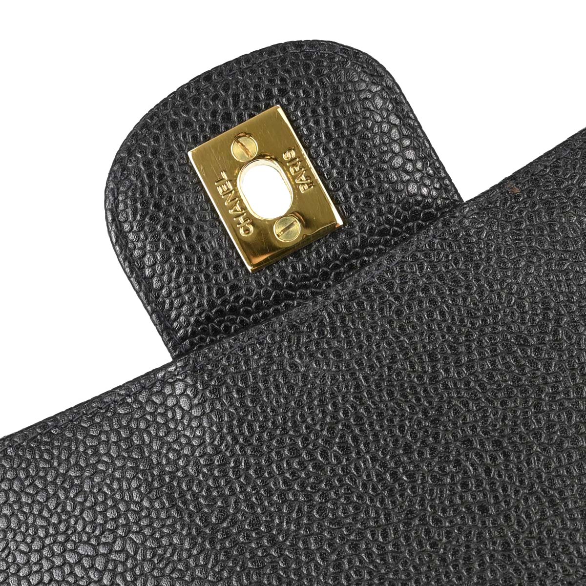 Chanel Black Caviar Skin Medium Classic Double Flap Shoulder Bag