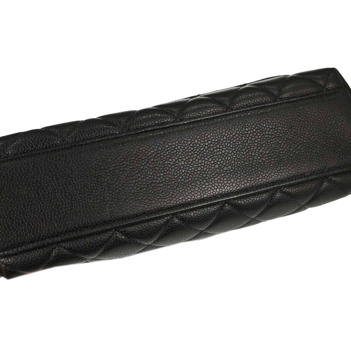 Chanel 1996-1997 Black Caviar Skin Kelly Top Handle Handbag