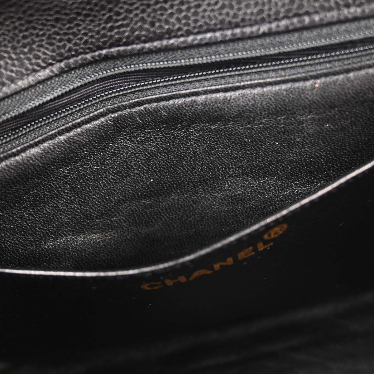 Chanel 1996-1997 Black Caviar Skin Kelly Top Handle Handbag