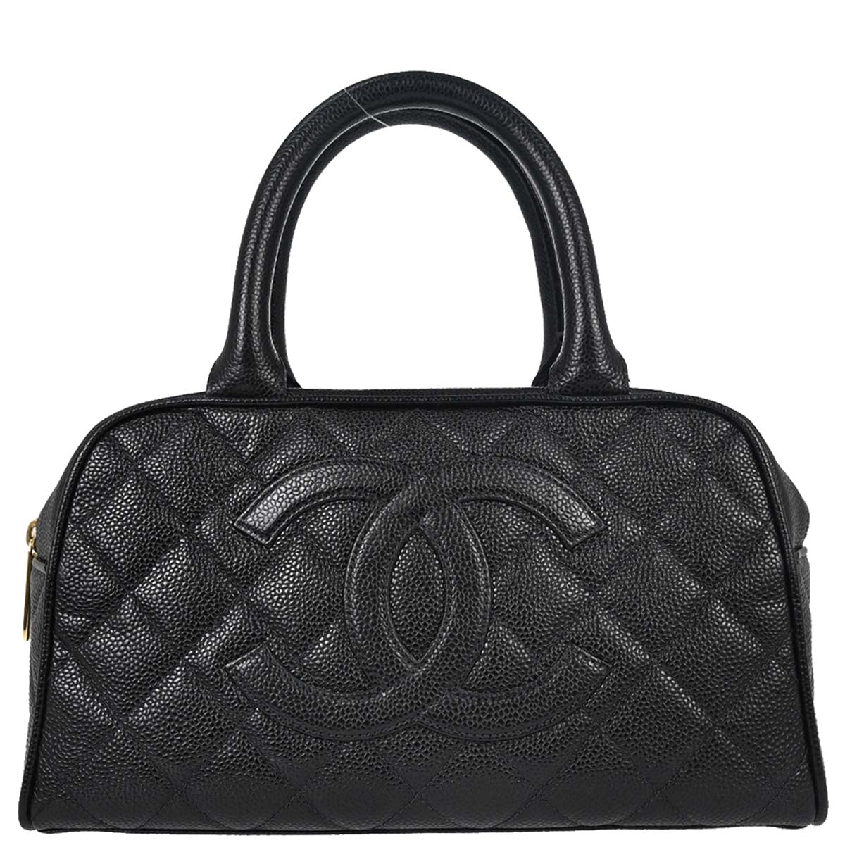 Chanel 2002-2003 Black Caviar Skin Bowling Bag 27
