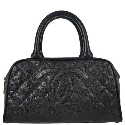 Chanel 2002-2003 Black Caviar Skin Bowling Bag 27