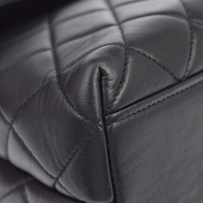 Chanel Navy Lambskin Straight Flap Handbag