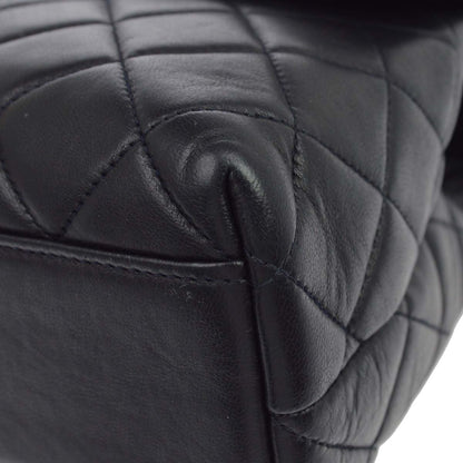 Chanel Navy Lambskin Straight Flap Handbag