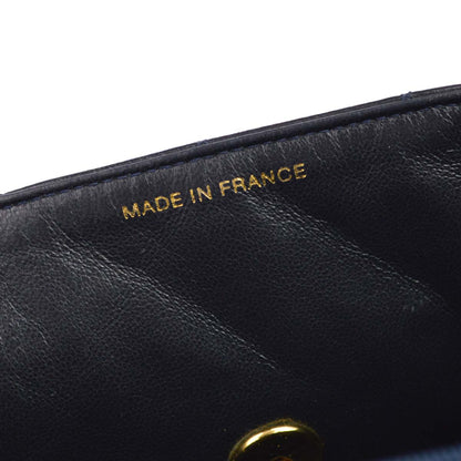 Chanel Navy Lambskin Straight Flap Handbag