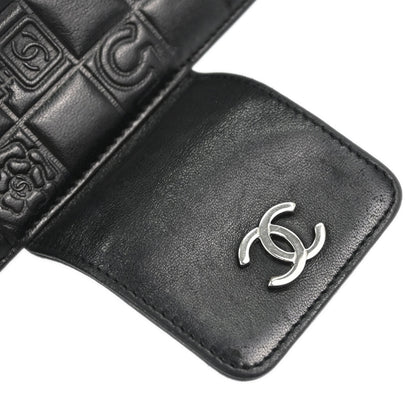 Chanel Black Lambskin Icon Long Bifold Wallet