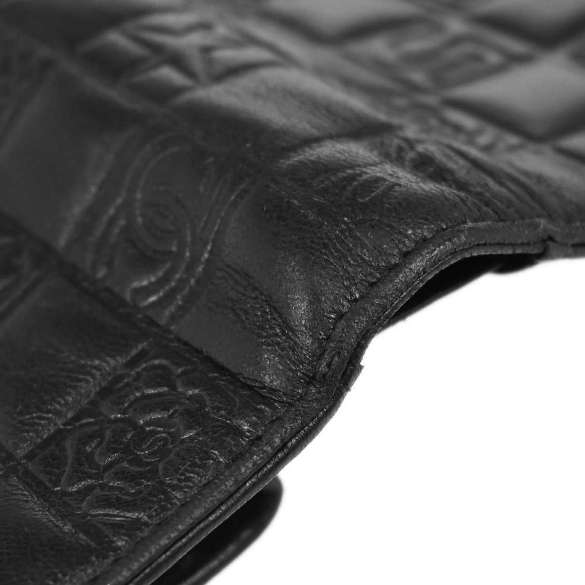 Chanel Black Lambskin Icon Long Bifold Wallet