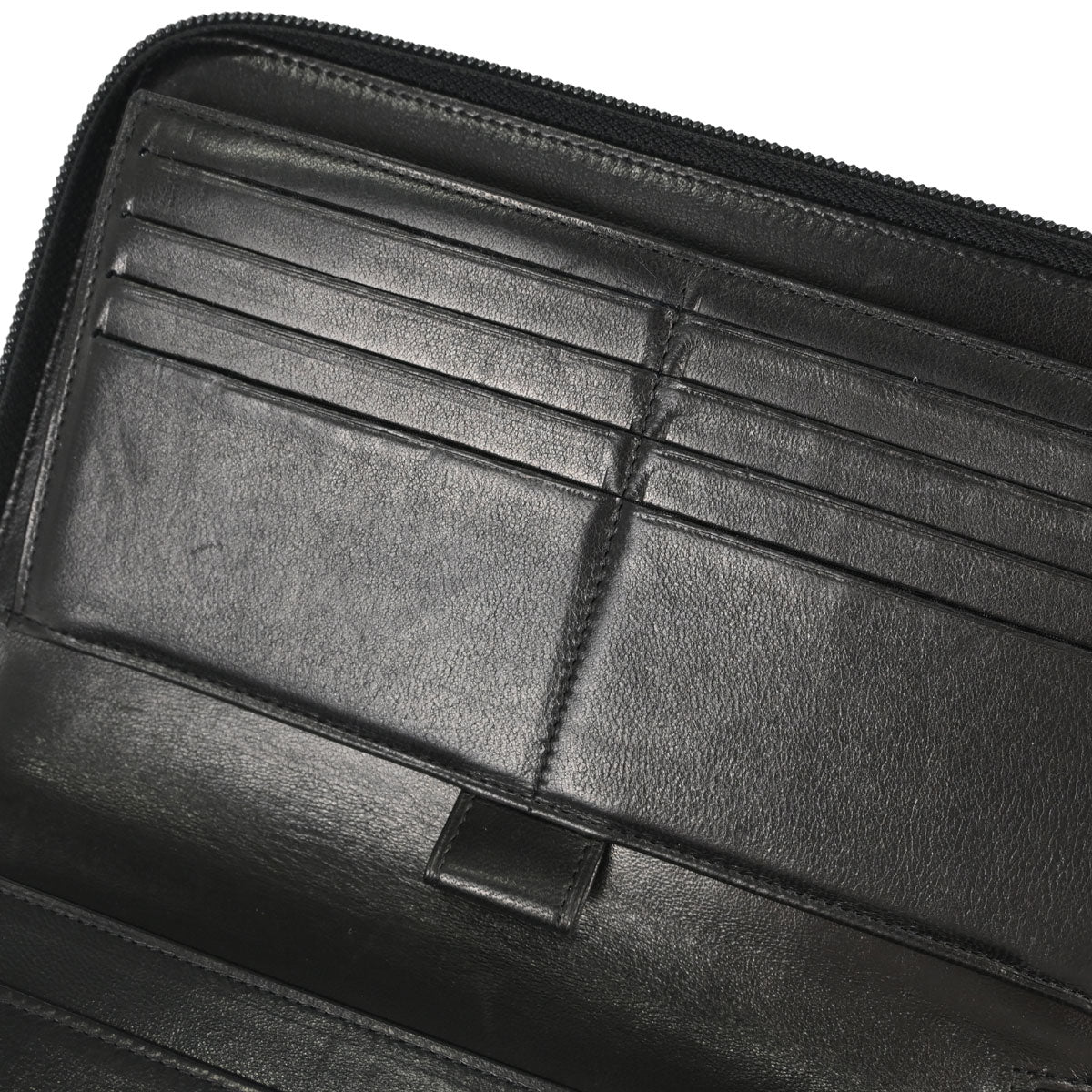 Chanel Black Caviar Skin Zip-around Long Wallet