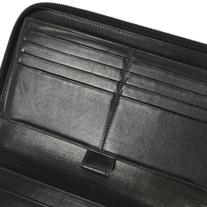 Chanel Black Caviar Skin Zip-around Long Wallet