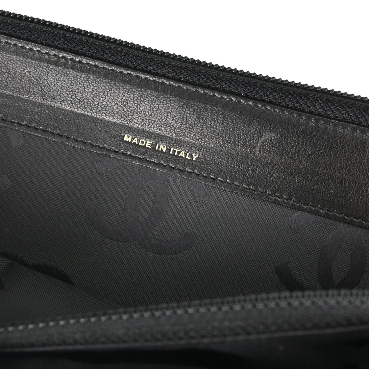 Chanel Black Caviar Skin Zip-around Long Wallet