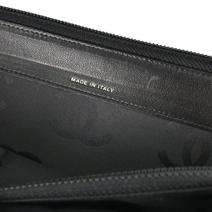 Chanel Black Caviar Skin Zip-around Long Wallet