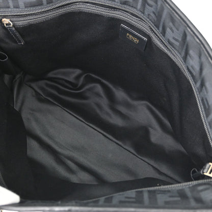 Fendi Black Jacquard Nylon Zucca Tote Handbag