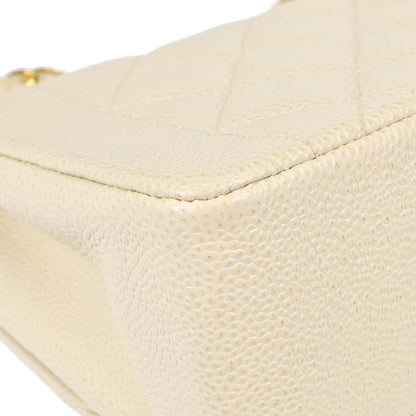 Chanel Ivory Caviar Skin Small Diana Shoulder Bag