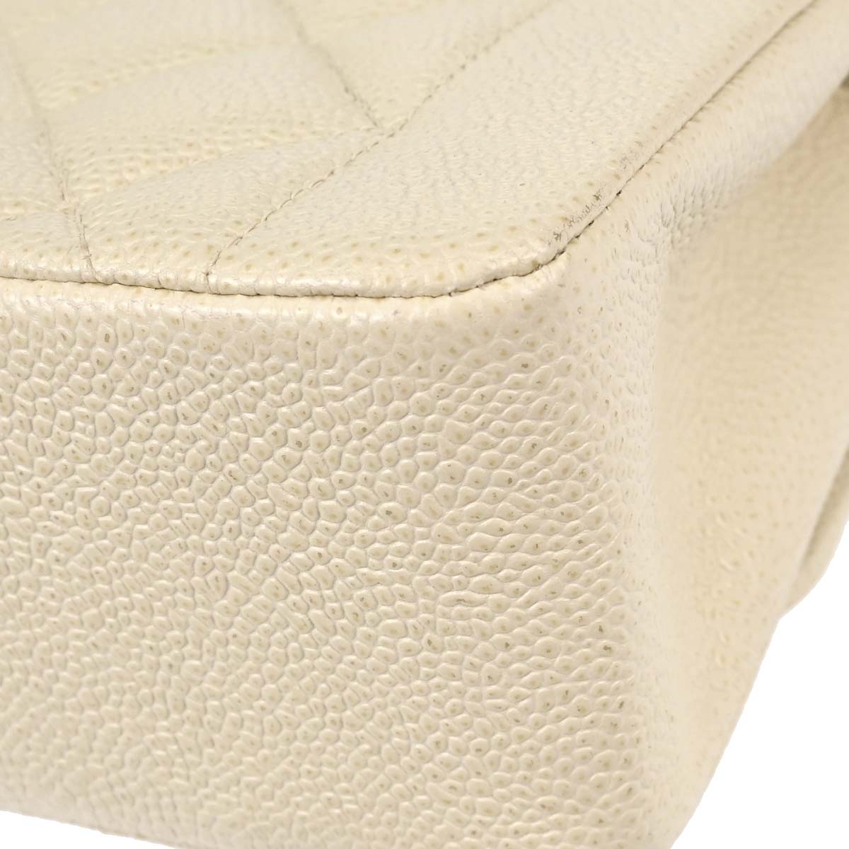 Chanel Ivory Caviar Skin Small Diana Shoulder Bag