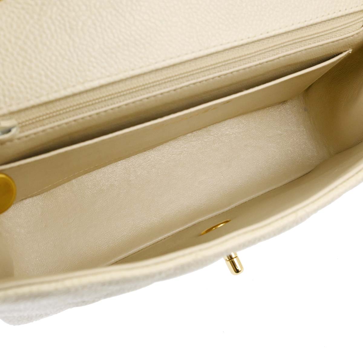 Chanel Ivory Caviar Skin Small Diana Shoulder Bag