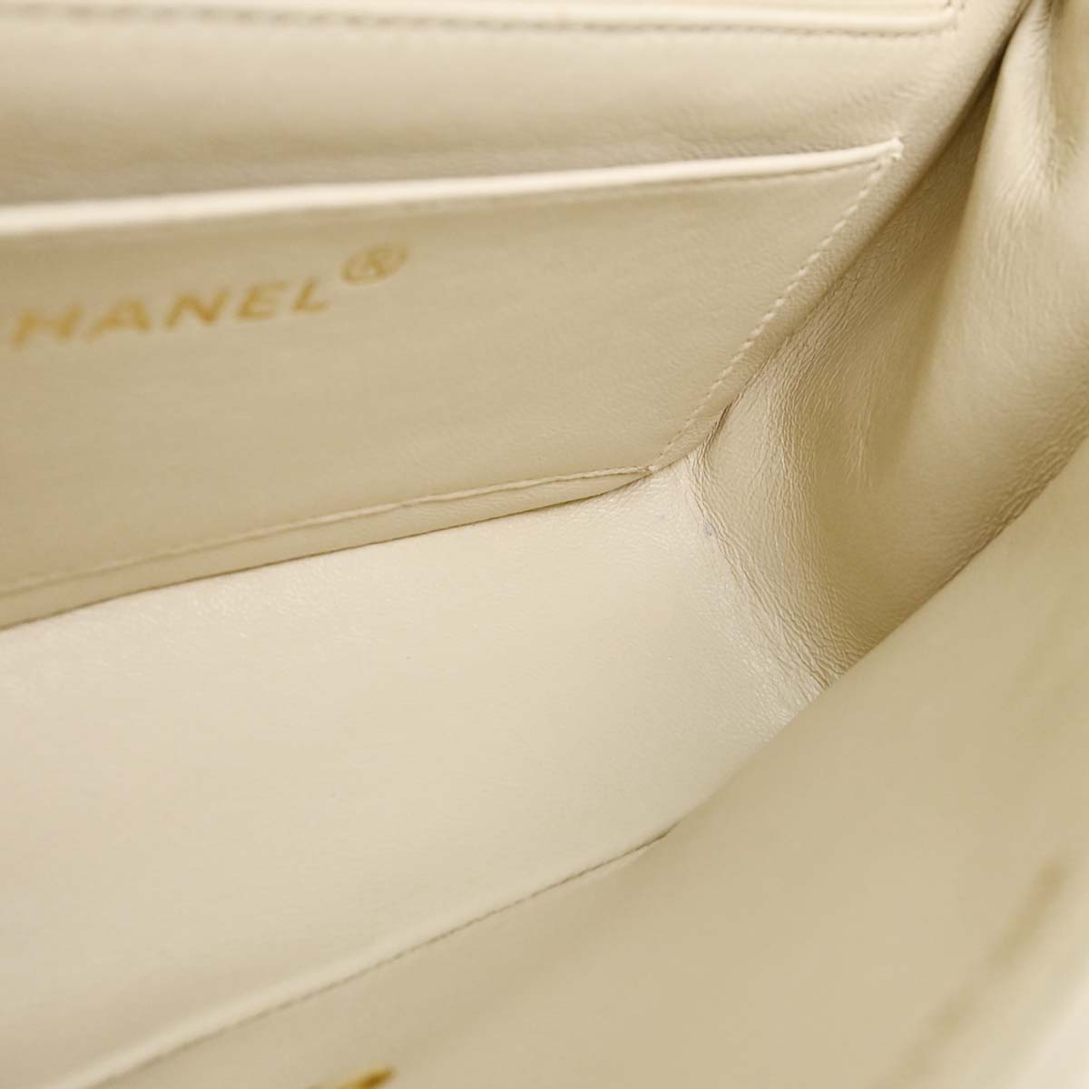 Chanel Ivory Caviar Skin Small Diana Shoulder Bag