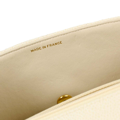 Chanel Ivory Caviar Skin Small Diana Shoulder Bag