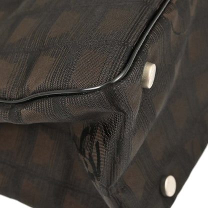 Chanel 2004-2005 Brown Jacquard Nylon Travel Line Tote Handbag
