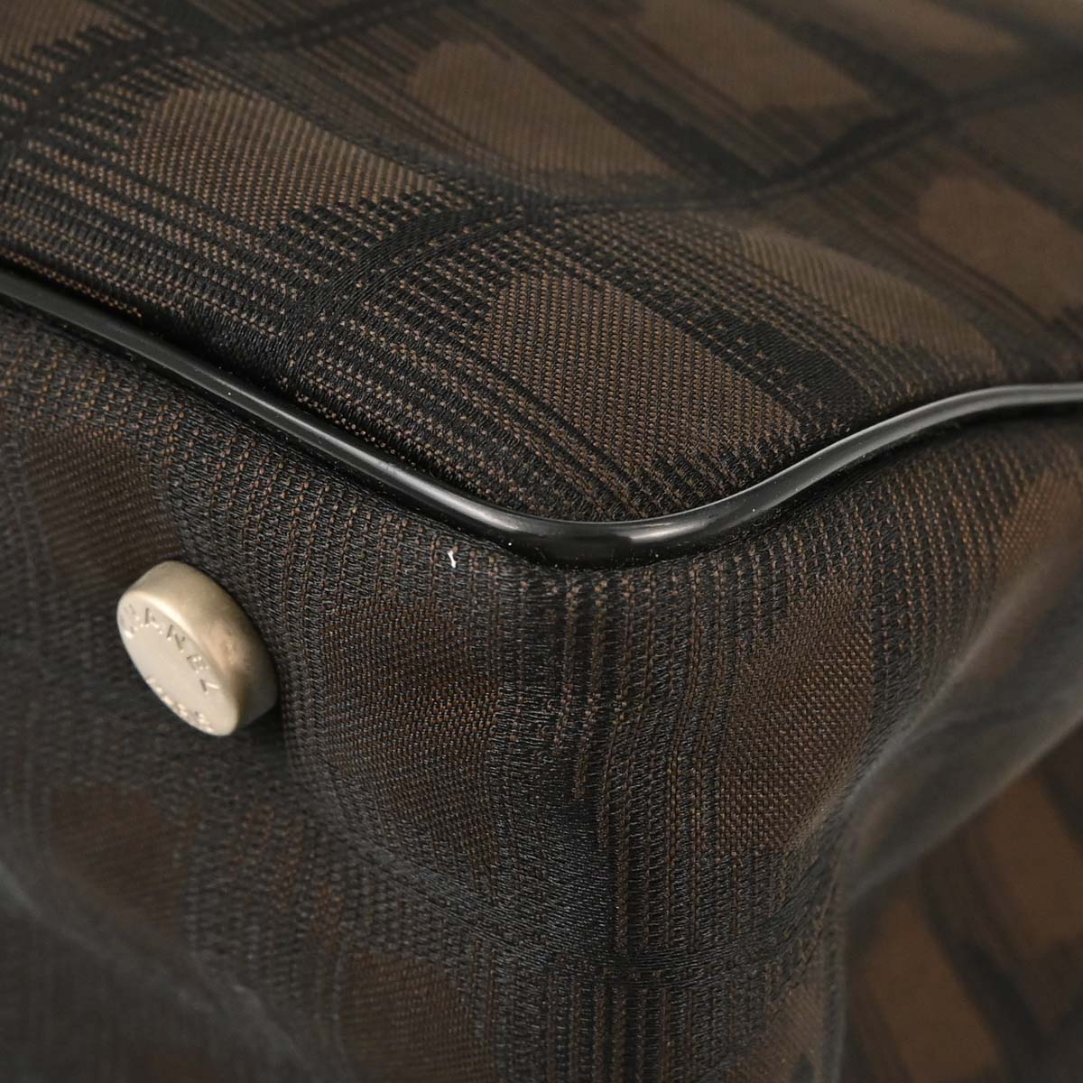 Chanel 2004-2005 Brown Jacquard Nylon Travel Line Tote Handbag