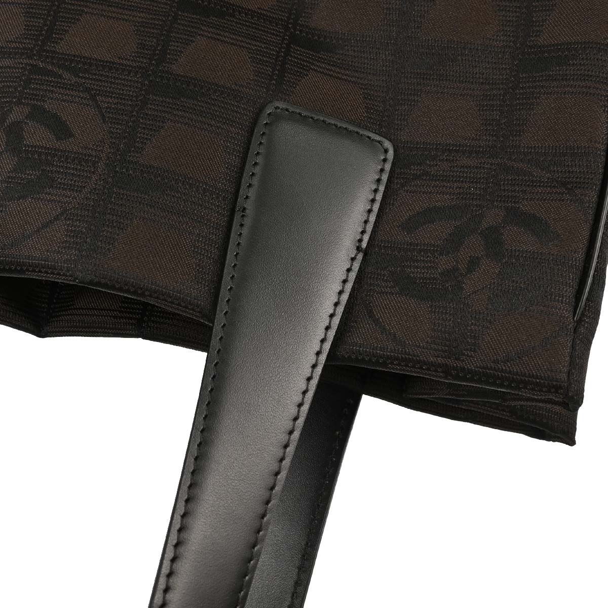 Chanel 2004-2005 Brown Jacquard Nylon Travel Line Tote Handbag