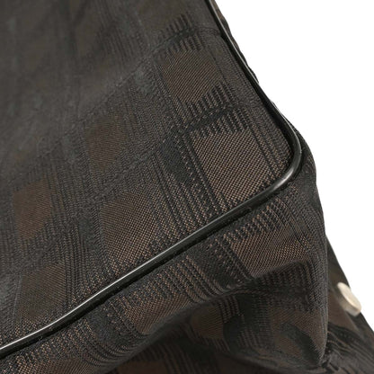 Chanel 2004-2005 Brown Jacquard Nylon Travel Line Tote Handbag