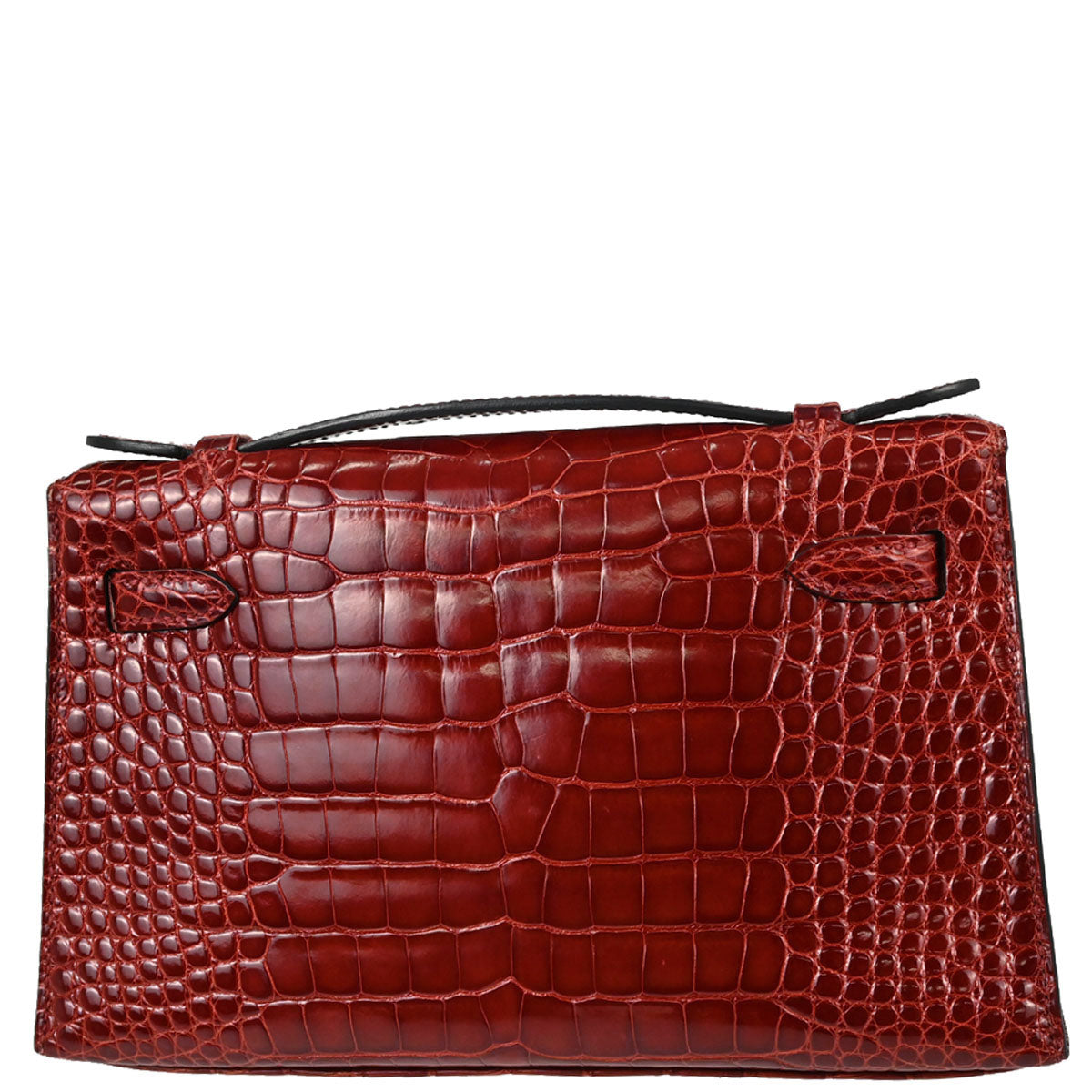 Hermes * Sienne Alligator Kelly Pochette Handbag