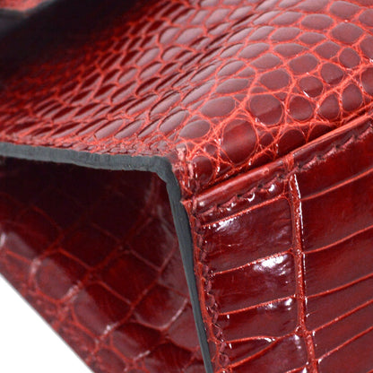 Hermes * Sienne Alligator Kelly Pochette Handbag