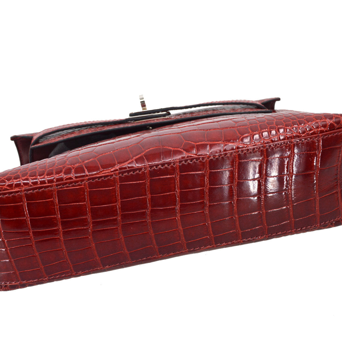 Hermes * Sienne Alligator Kelly Pochette Handbag