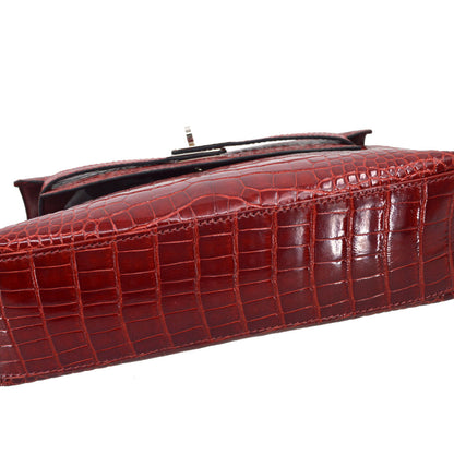 Hermes * Sienne Alligator Kelly Pochette Handbag