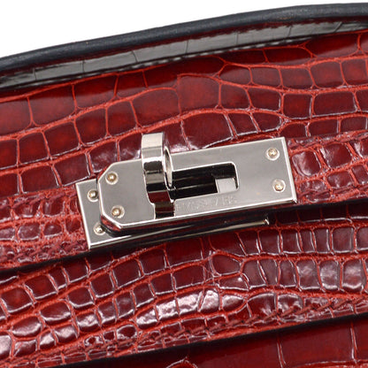 Hermes * Sienne Alligator Kelly Pochette Handbag