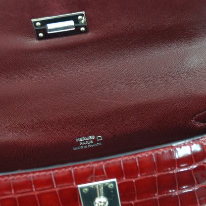 Hermes * Sienne Alligator Kelly Pochette Handbag