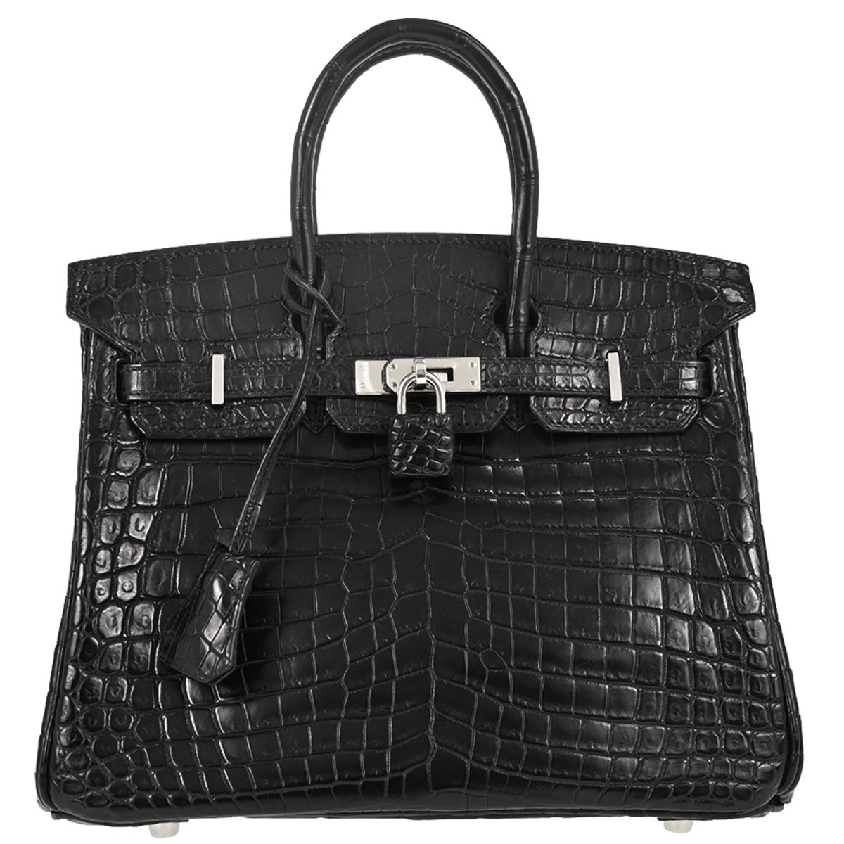 Hermes * Black Matt Niloticus Birkin 25 Handbag