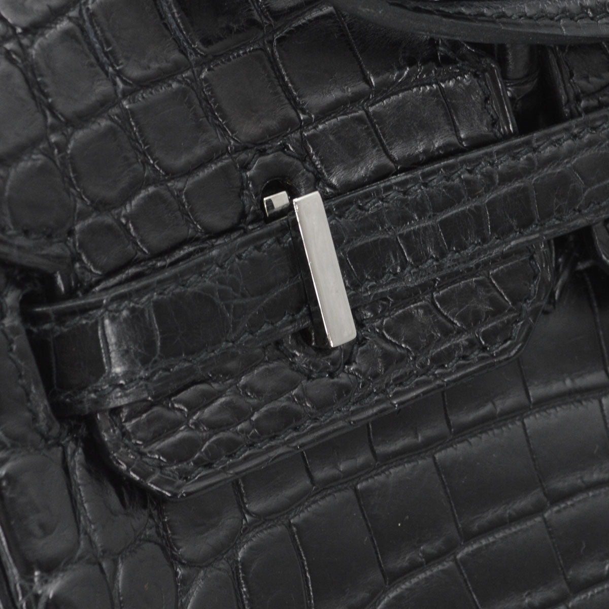 Hermes * Black Matt Niloticus Birkin 25 Handbag
