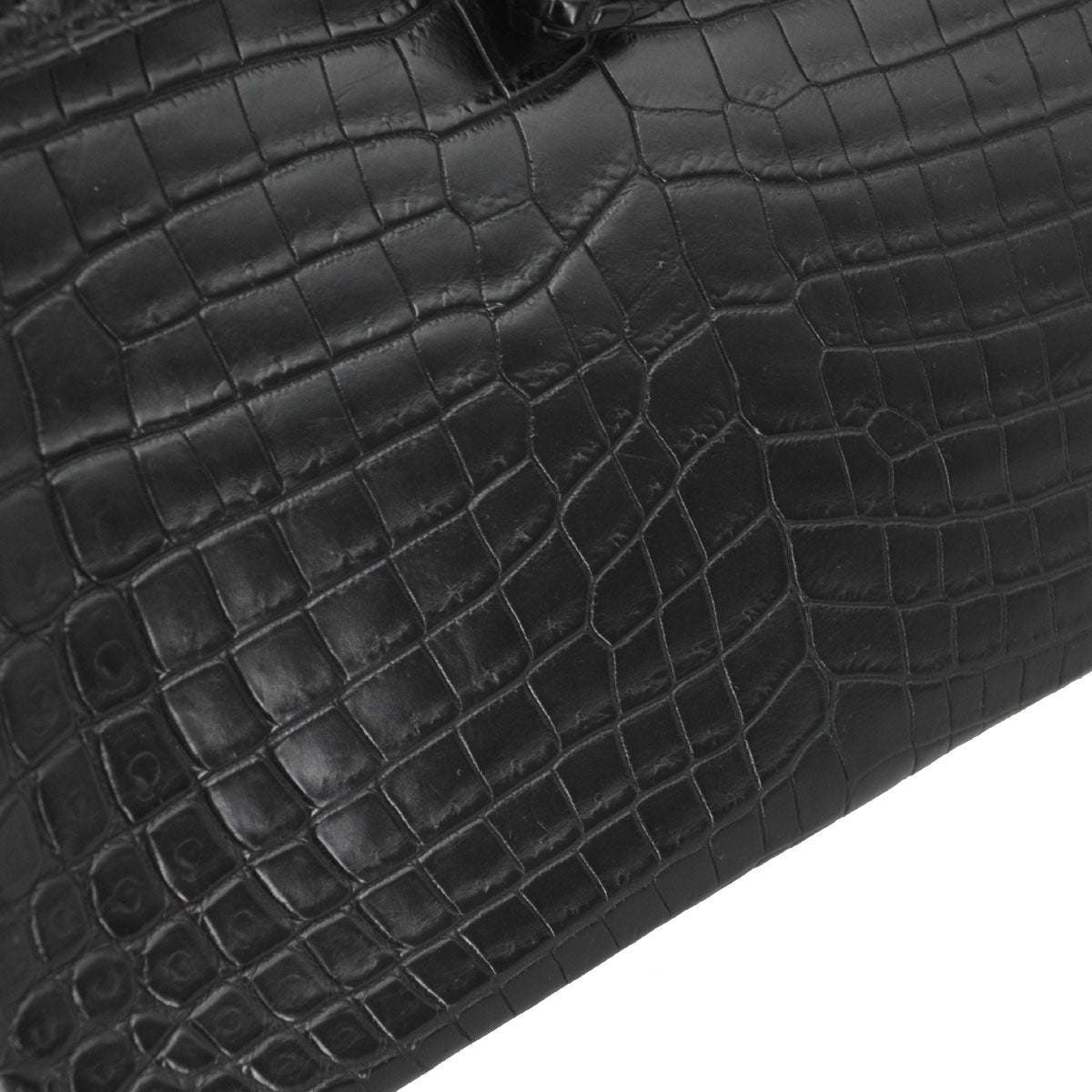 Hermes * Black Matt Niloticus Birkin 25 Handbag