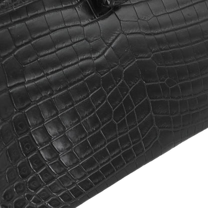 Hermes * Black Matt Niloticus Birkin 25 Handbag