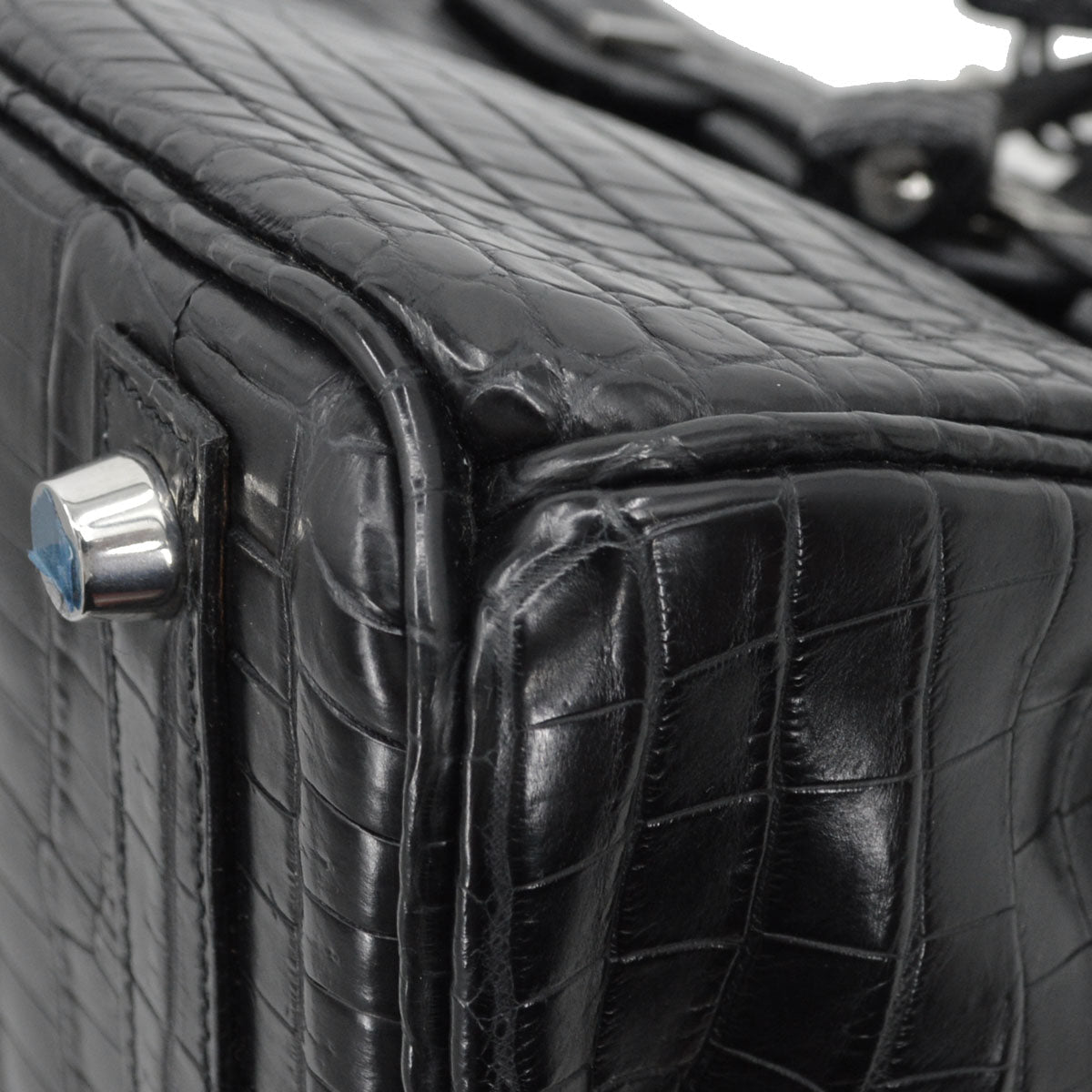 Hermes * Black Matt Niloticus Birkin 25 Handbag