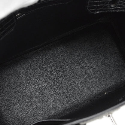 Hermes * Black Matt Niloticus Birkin 25 Handbag