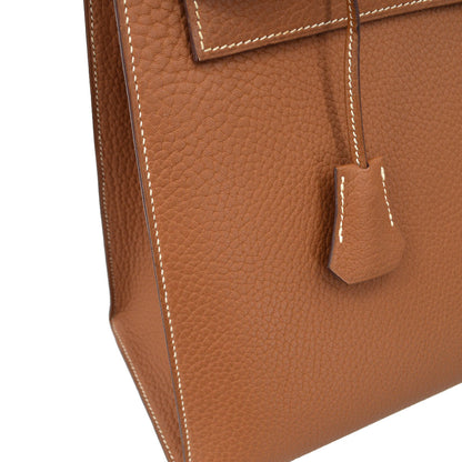Hermes Gold Fjord Kelly 35 Sellier 2way Shoulder Handbag