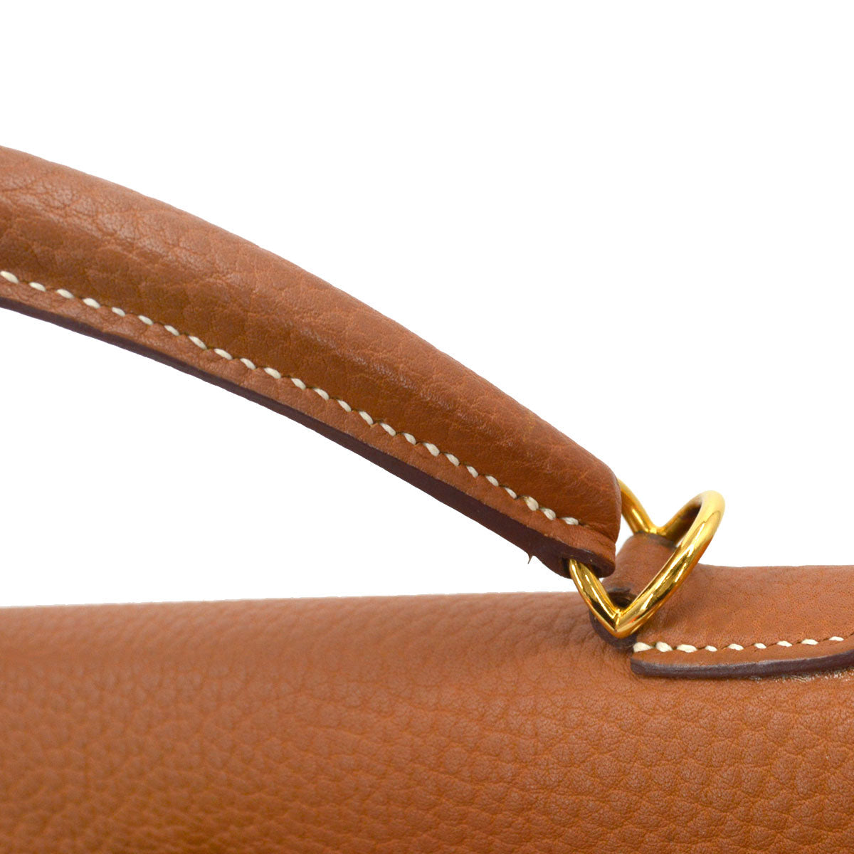 Hermes Gold Fjord Kelly 35 Sellier 2way Shoulder Handbag