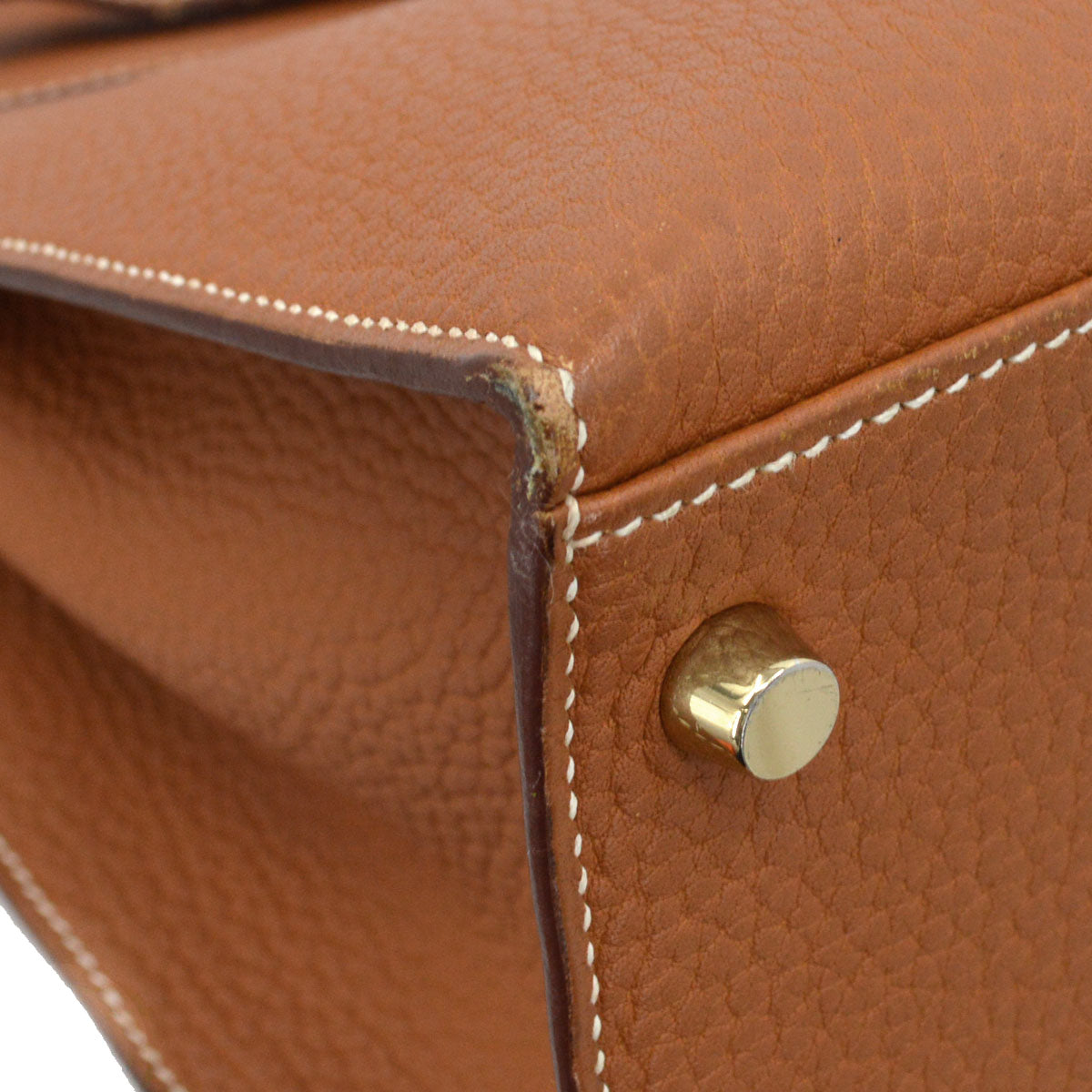Hermes Gold Fjord Kelly 35 Sellier 2way Shoulder Handbag