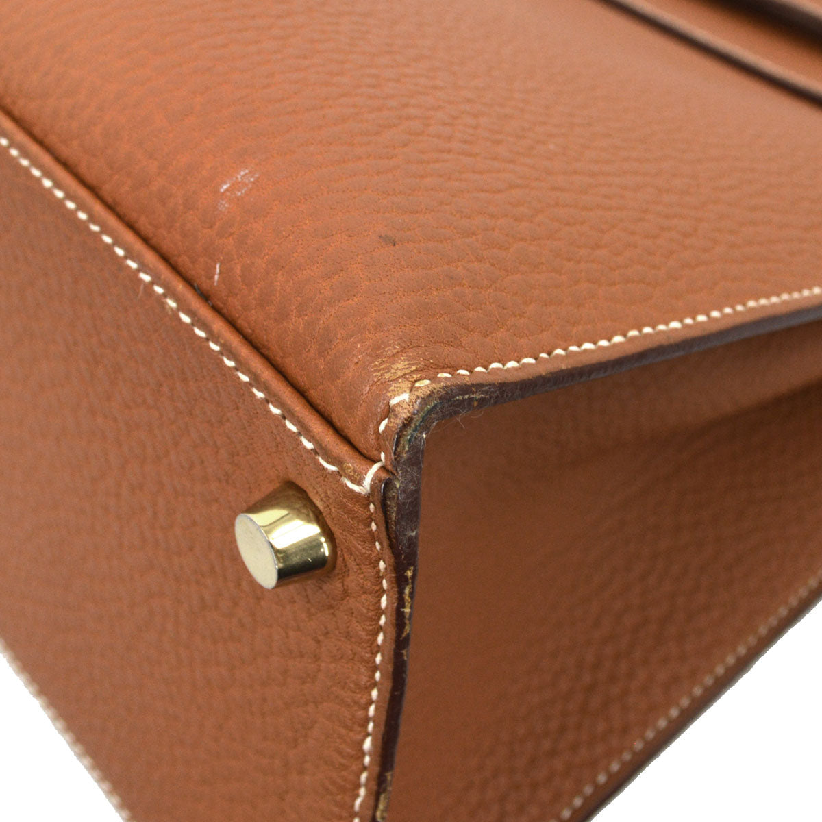 Hermes Gold Fjord Kelly 35 Sellier 2way Shoulder Handbag