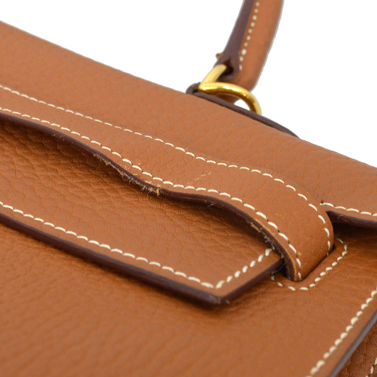 Hermes Gold Fjord Kelly 35 Sellier 2way Shoulder Handbag