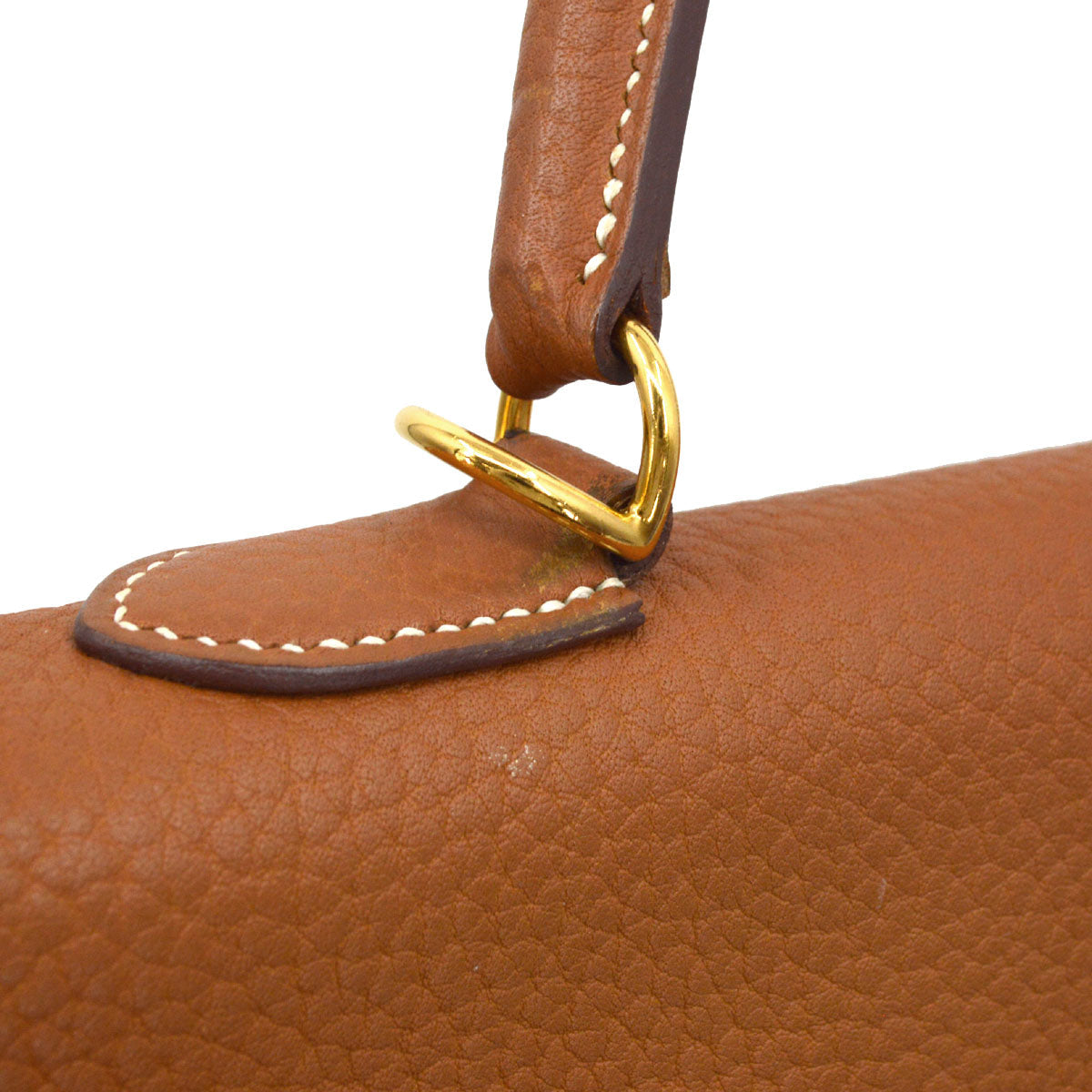 Hermes Gold Fjord Kelly 35 Sellier 2way Shoulder Handbag