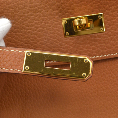 Hermes Gold Fjord Kelly 35 Sellier 2way Shoulder Handbag
