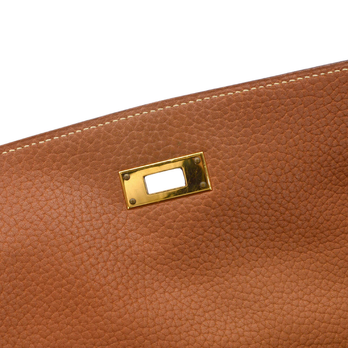 Hermes Gold Fjord Kelly 35 Sellier 2way Shoulder Handbag