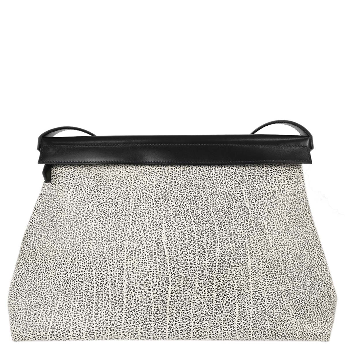 Hermes Black White Dalmatian Box Calf Yeoh Bag Handbag