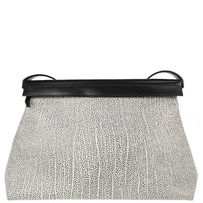 Hermes Black White Dalmatian Box Calf Yeoh Bag Handbag