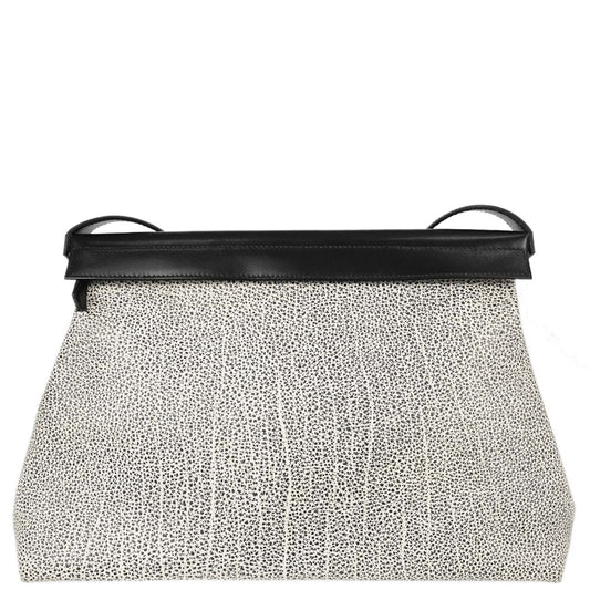Hermes Black White Dalmatian Box Calf Yeoh Bag Handbag
