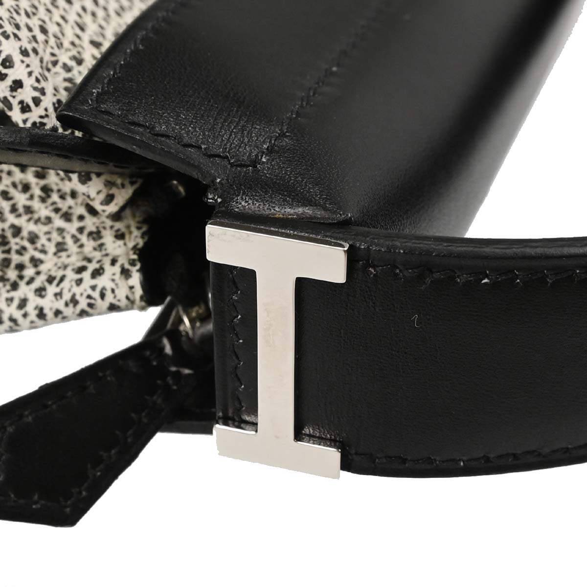 Hermes Black White Dalmatian Box Calf Yeoh Bag Handbag