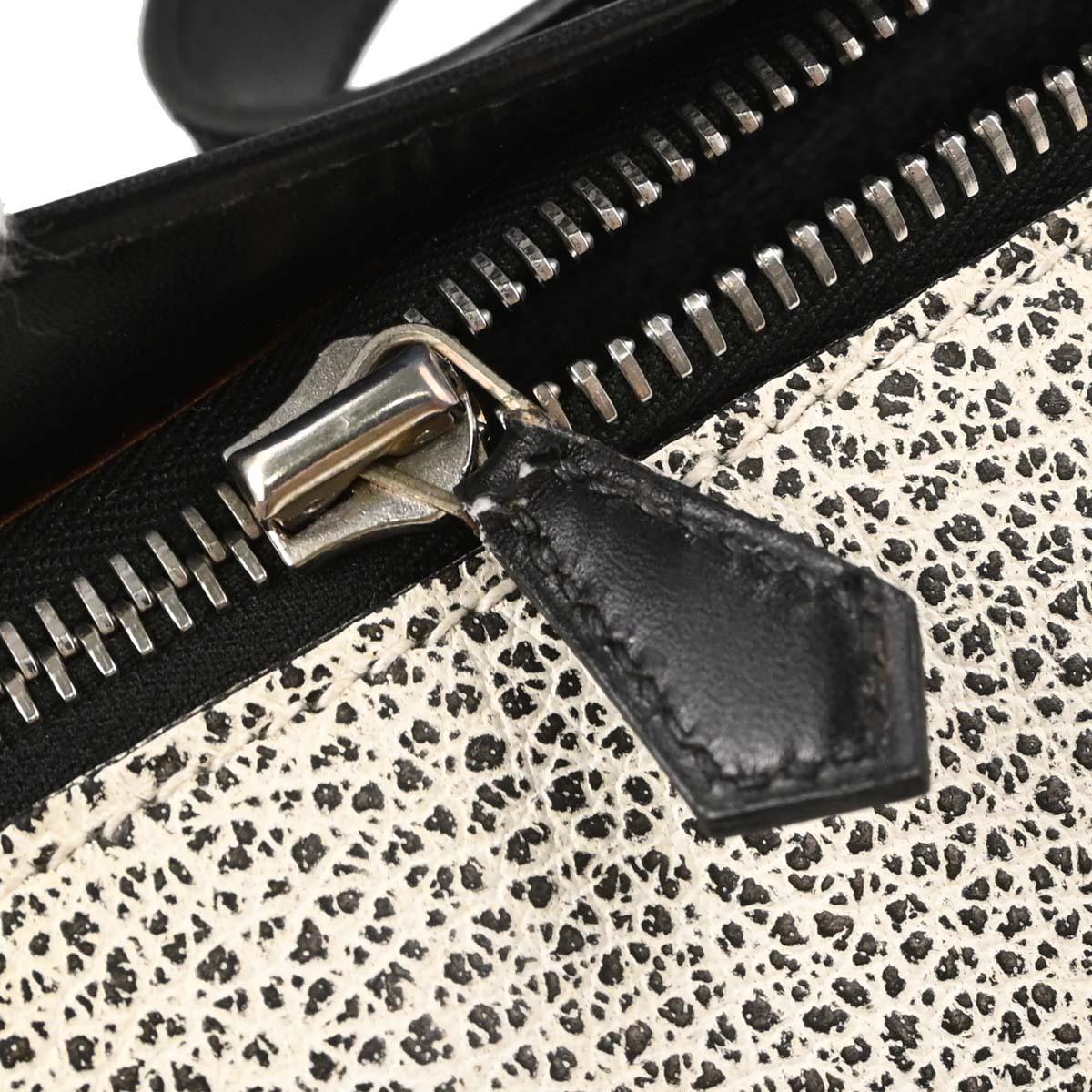 Hermes Black White Dalmatian Box Calf Yeoh Bag Handbag