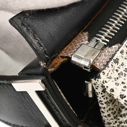 Hermes Black White Dalmatian Box Calf Yeoh Bag Handbag